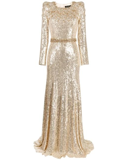 Abito Da Sera Con Paillettes Georgia di Jenny Packham in Natural