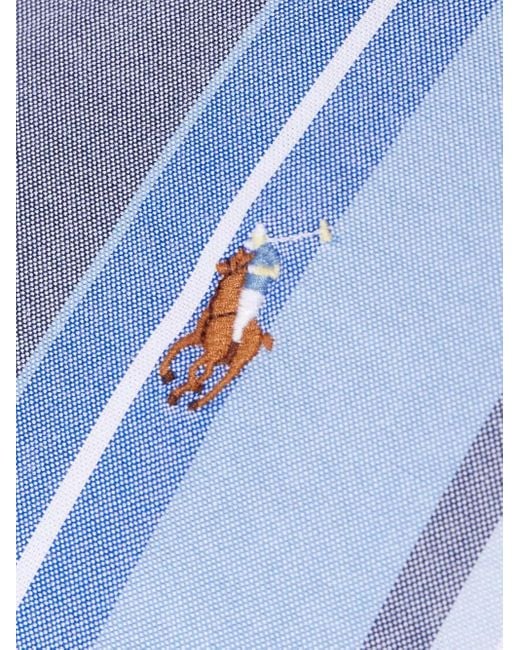 メンズ Polo Ralph Lauren Striped Long-sleeved Shirt Blue