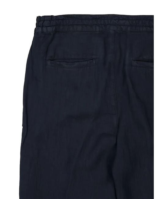 120% Lino Blue Drawstring Linen Trousers for men