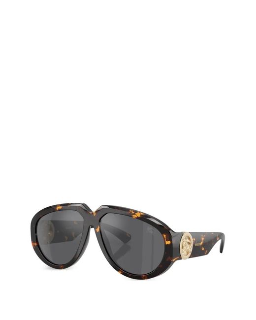 Burberry Gray Equestrian Knight Design Pilot-Frame Sunglasses