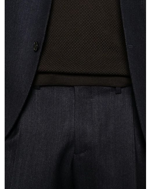 Lardini Blue Single-Breasted Wool Suit for men