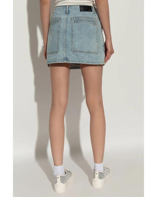 Amiri Blue Cargo Denim Skirt