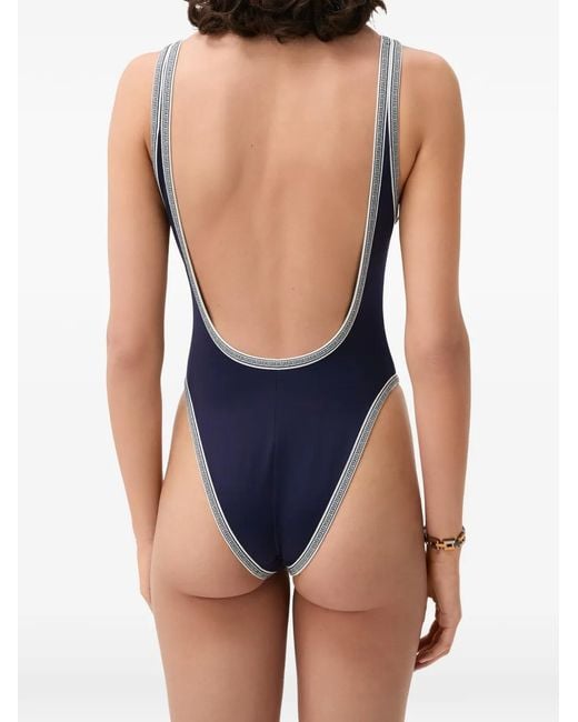 Versace Blue One-Piece Swimsuit