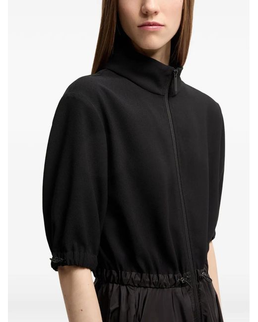 Moncler Black Logo Patch Midi Dress