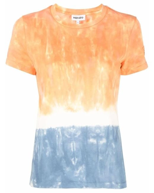 KENZO Blue Tie-Dye Short-Sleeve T-Shirt