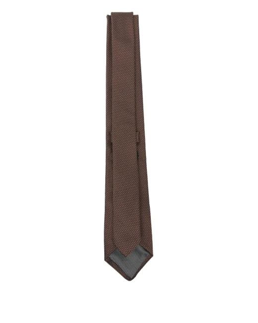 Dell'Oglio Brown Textured Tie for men
