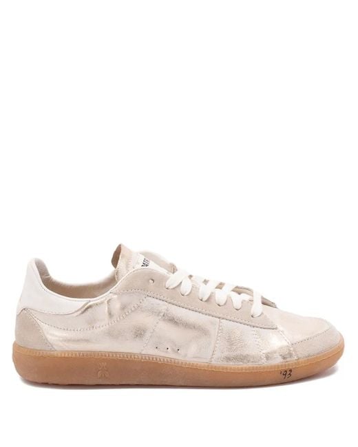 Patrizia Pepe Pink Skin Metallic-Leather Sneakers