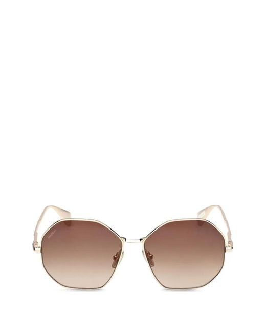 Max Mara Eyewear Pink Geometric-Frame Sunglasses