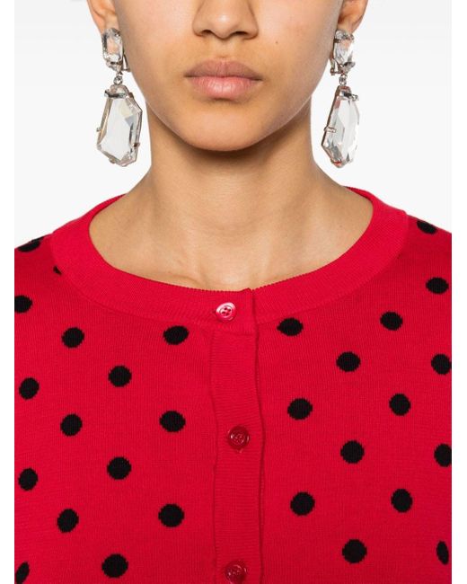 Cardigan a pois di Moschino in Red