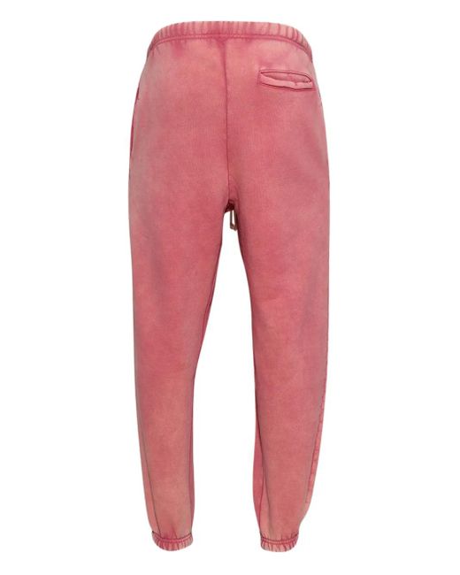 RRR123 Pink Distressed Track Trousers for men