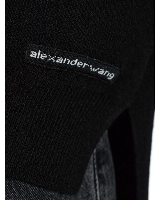 Pull Asymétrique À Patch Logo Alexander Wang en coloris Black