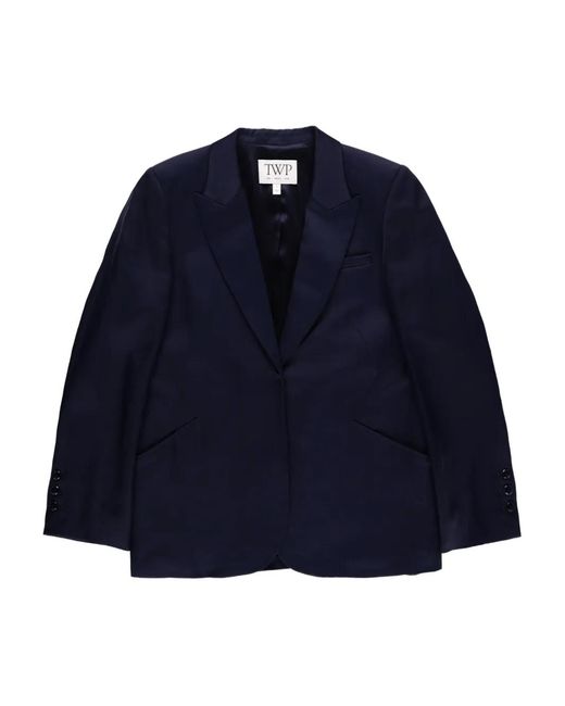 Twp Blue Perfect Boyfriend Single Breasted Blazer