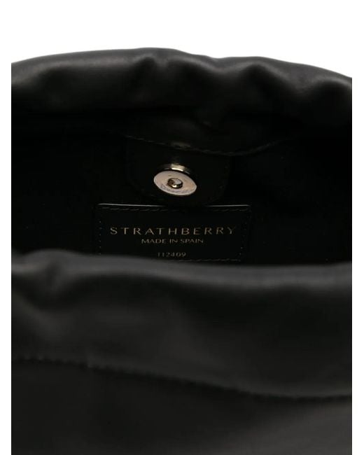 Charlotte Drawstring Soft Nappa Negro Strathberry de color Black