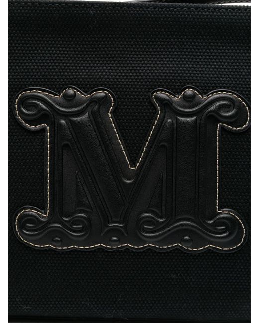 Max Mara Medium Cascia Beach Clutch Bag in Black | Lyst