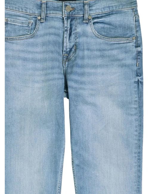7 For All Mankind Blue Slim Five-Pocket Jeans for men