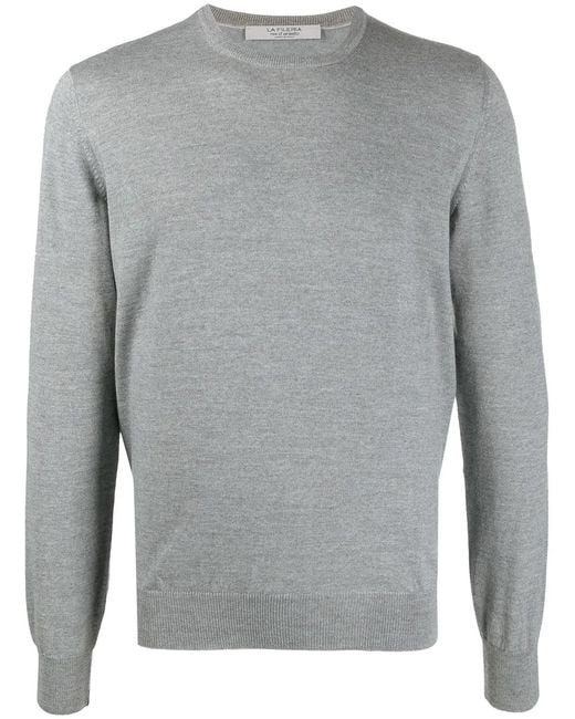 D4.0 Gray Virgin Wool Crew-Neck Jumper for men