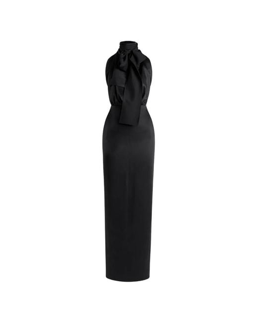 Petar Petrov Black Bow-Detail Sleeveless Midi Dress