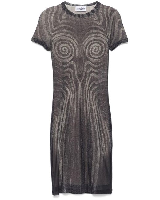 Jean Paul Gaultier Spiral Mini-Jurk in het Gray