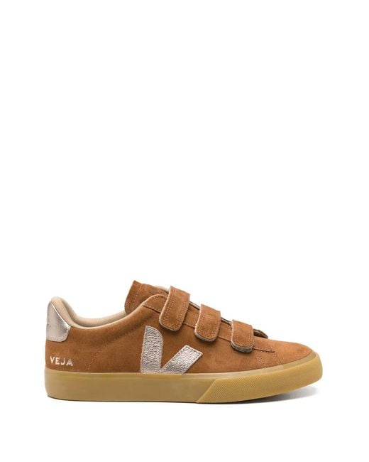 Veja Brown Touch-Strap Sneakers