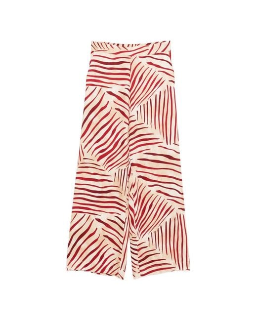 Clips White Abstract-Print Palazzo Pants