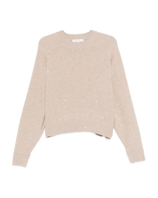 Jersey con lentejuelas Antonelli de color Natural