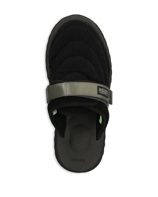 Suicoke Black Touch-Strap Slides