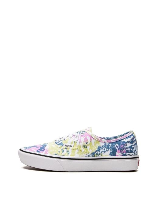 Vans White Comfycush Authentic "Tie-Dye" Sneakers