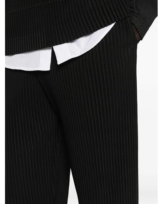 Homme Plissé Issey Miyake Black March Pleated Trousers for men