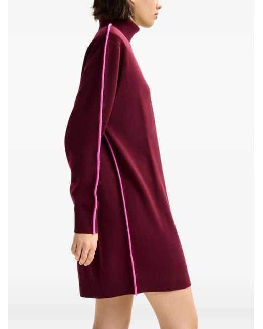 Essentiel Antwerp Red Rollkragen-Minikleid mit Streifendetail