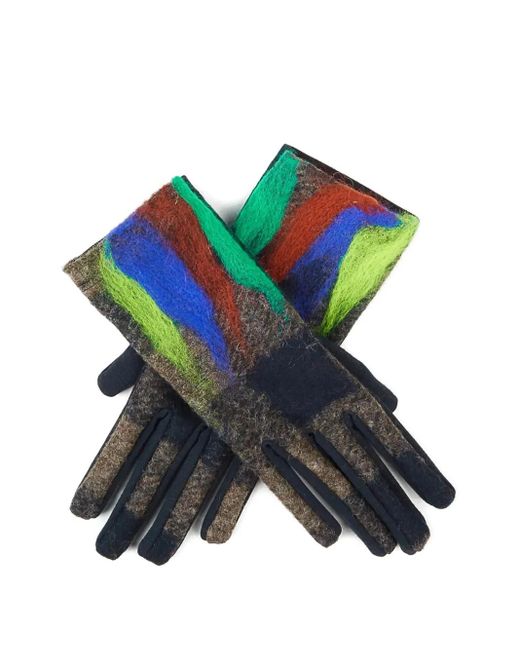 Guantes con estampado abstracto Exquisite J de color Blue