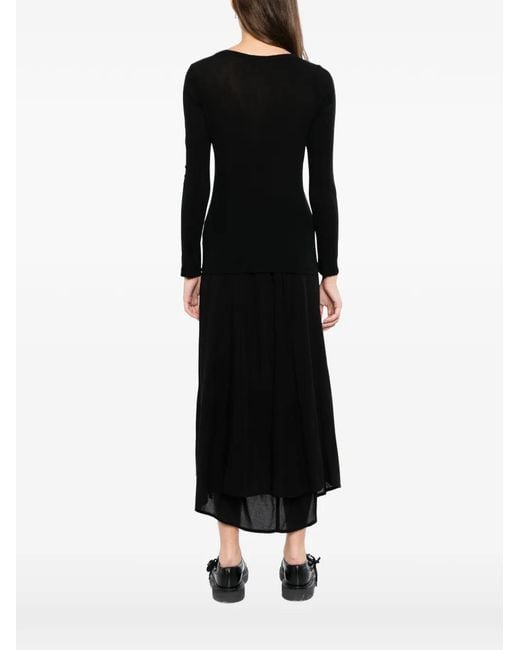 Yohji Yamamoto Black Cotton Long-Sleeve T-Shirt