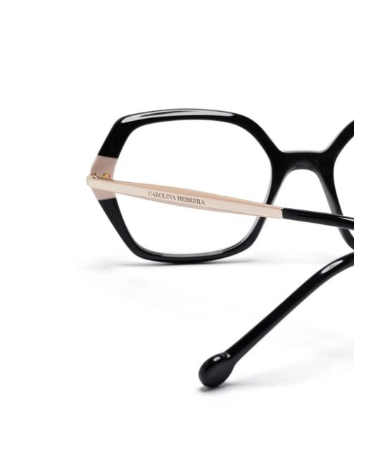 Carolina Herrera Black Geometric-Frames Glasses