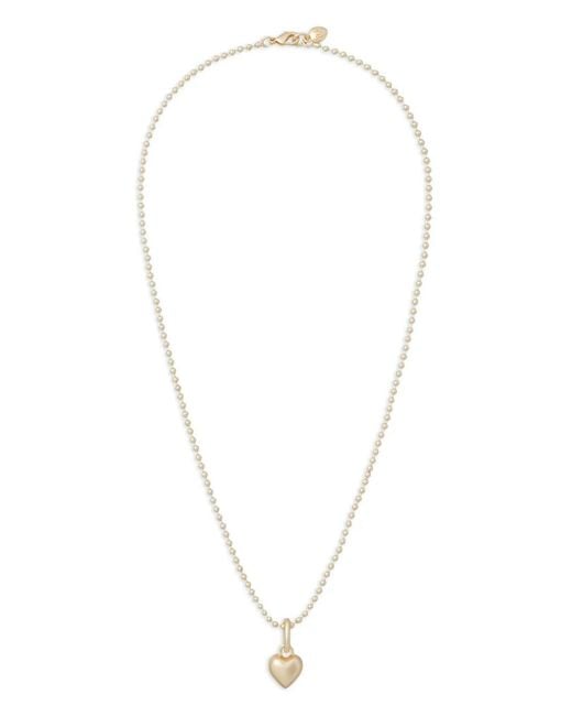 Roxanne Assoulin White Heart-Pendant Ball-Chain Necklace