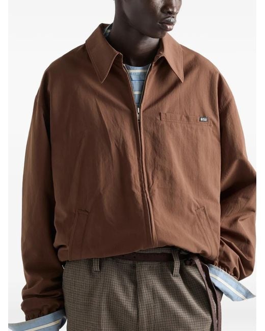 Prada Brown Blouson En Tissu Technique for men