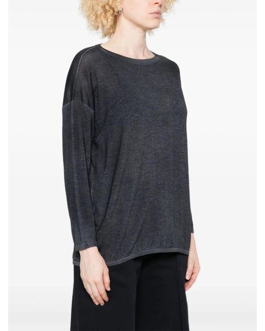 Avant Toi Black Three-Quarter Sleeve Sweater