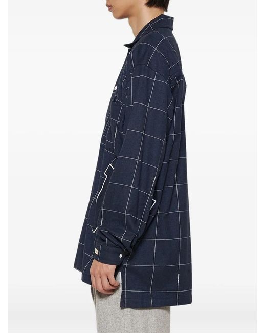SAINTWOODS Blue Flannel Shirt for men