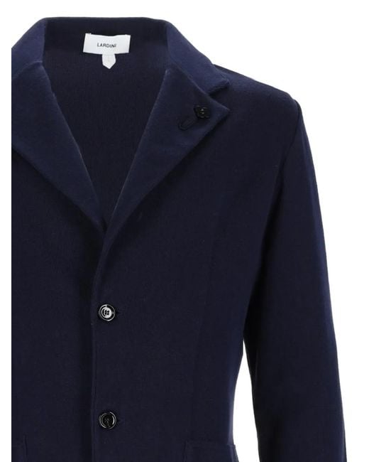 Lardini Blue Button-Fastening Cotton Jacket for men