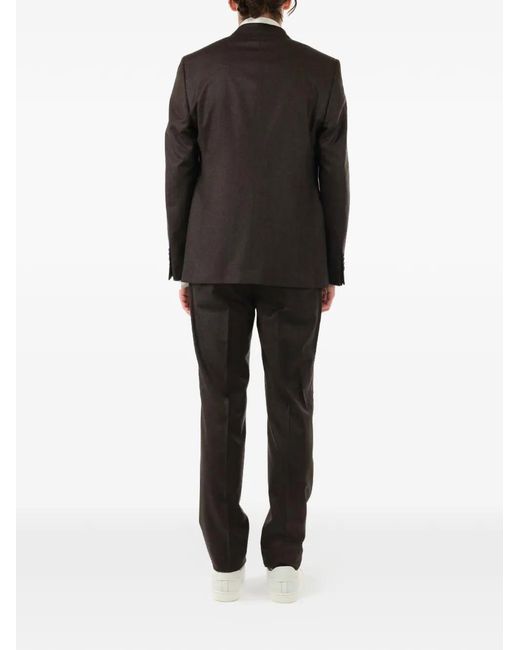 Al Duca D'aosta Black Single-Breasted Wool Suit for men