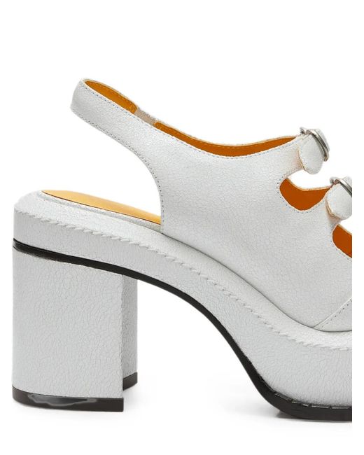 LILI CURIA White Edie Buckled Sandals