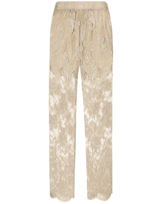 Dolce & Gabbana Natural Sartoriale Wide-leg Lace Trousers for men