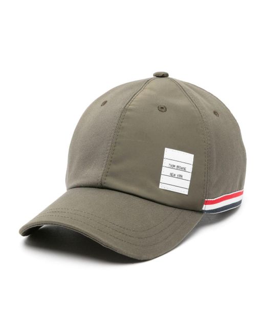 Thom Browne Gray Logo-patch Panelled Baseball Cap for men