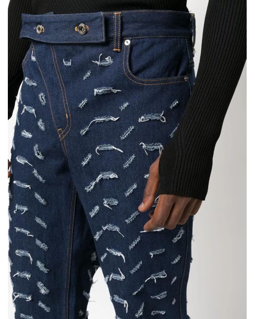 JUNTAE KIM Blue High-Waist Bootcut Jeans for men