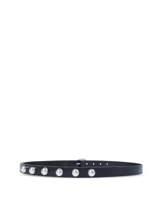 Ann Demeulemeester White Giufi Studded Skin Belt