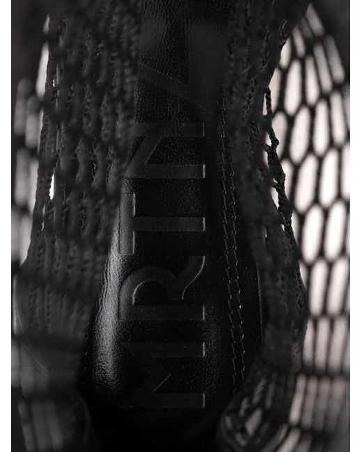 Souliers Martinez Black Bottines À Bout En Amande Et Empiècement En Résille