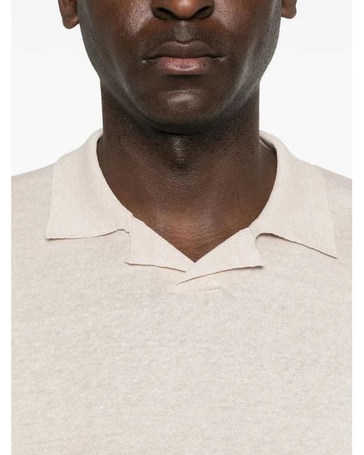 Eleventy White Short-Sleeved Polo-Neck T-Shirt for men