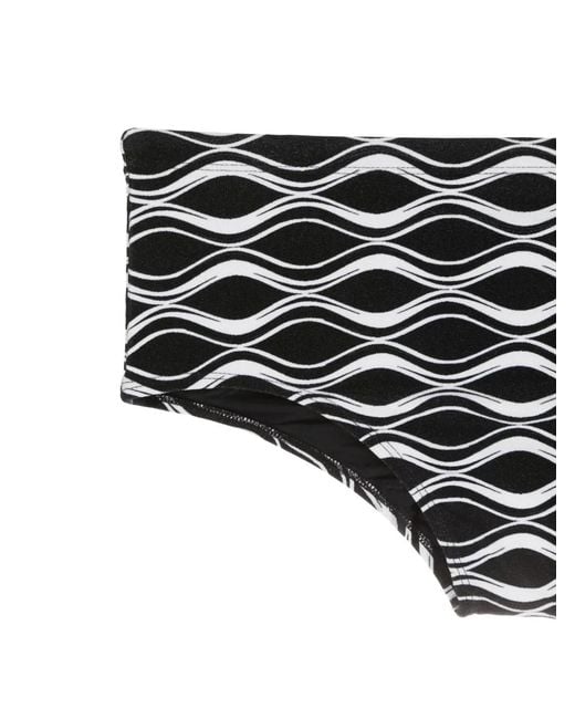 Amir Slama Black Ondas-Print Swimming Trunks for men