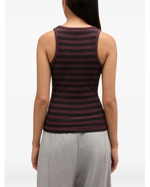 Ganni Red Chocolate Tank Top Stripes