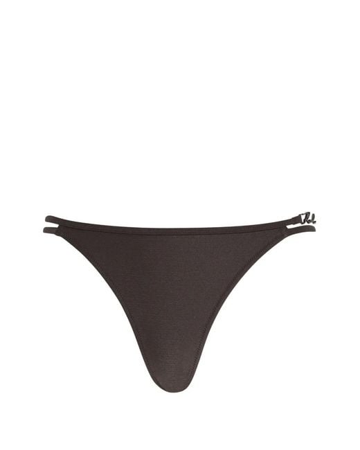 Karl Lagerfeld Natural K/Signature Mid-Rise Bikini Bottoms