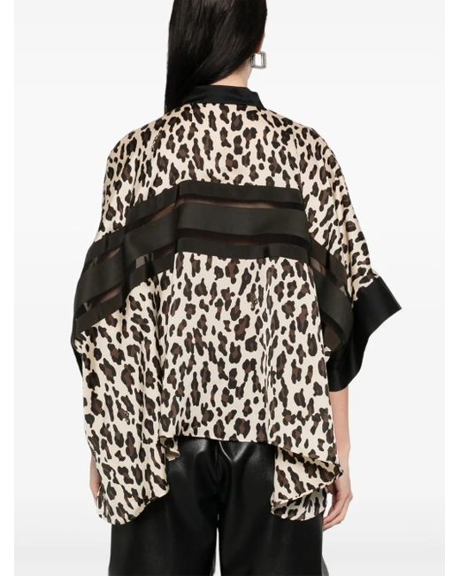 Sacai レオパード ブラウス Black