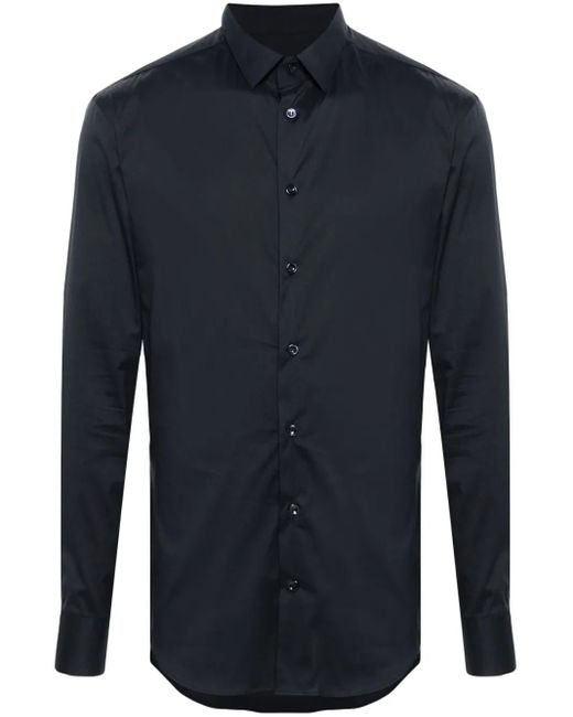 Giorgio Armani Blue Poplin Shirt for men